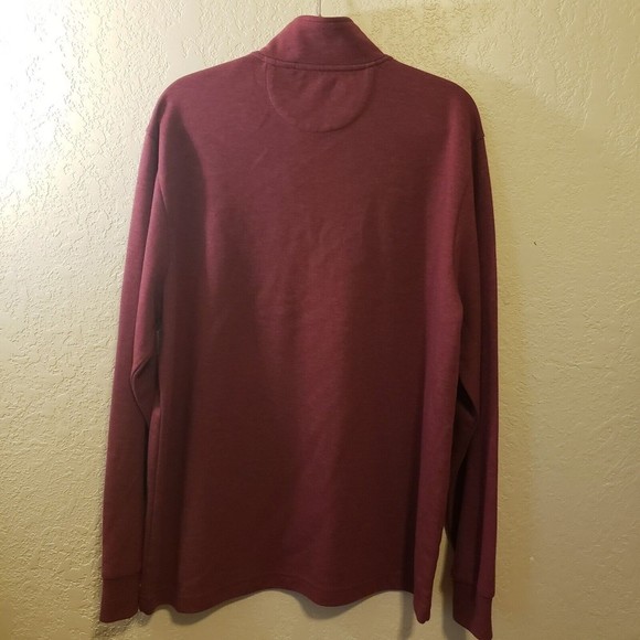 Chaps Men's Pullover Long Sleeve 1/4 Zip Sweater Burgundy Size XL - Picture 4 of 5